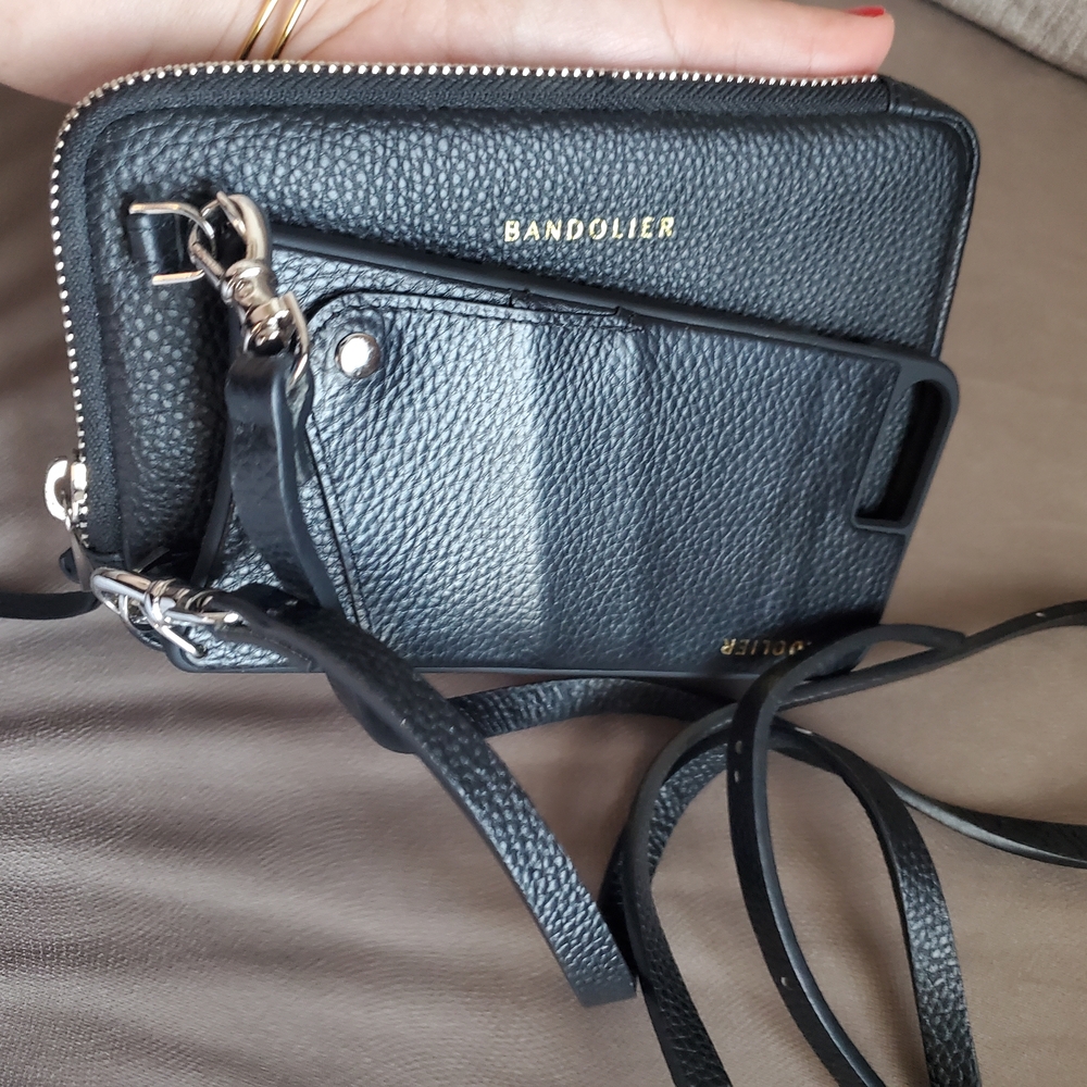 Bandolier Black Leather  Phone Case+crossbody Bag